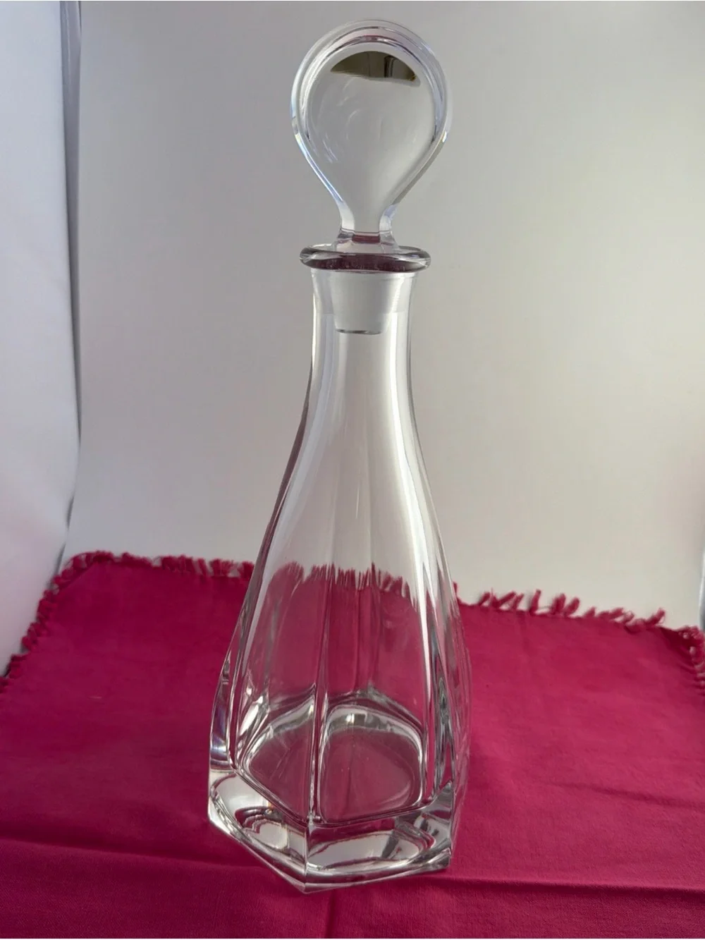 Crystal Decanter With Stopper Heavy 13” tall Modern